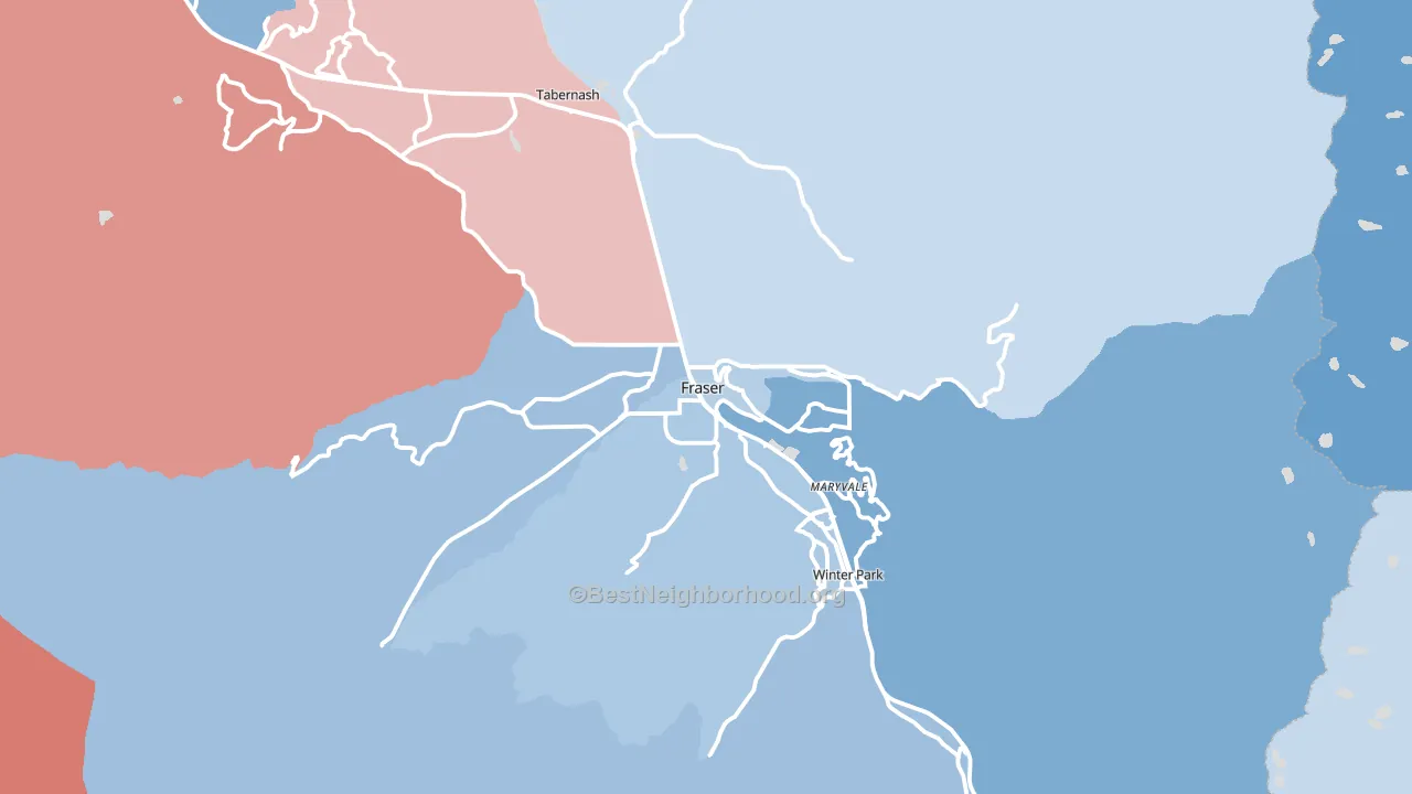 Fraser, CO block-group political-lean map
