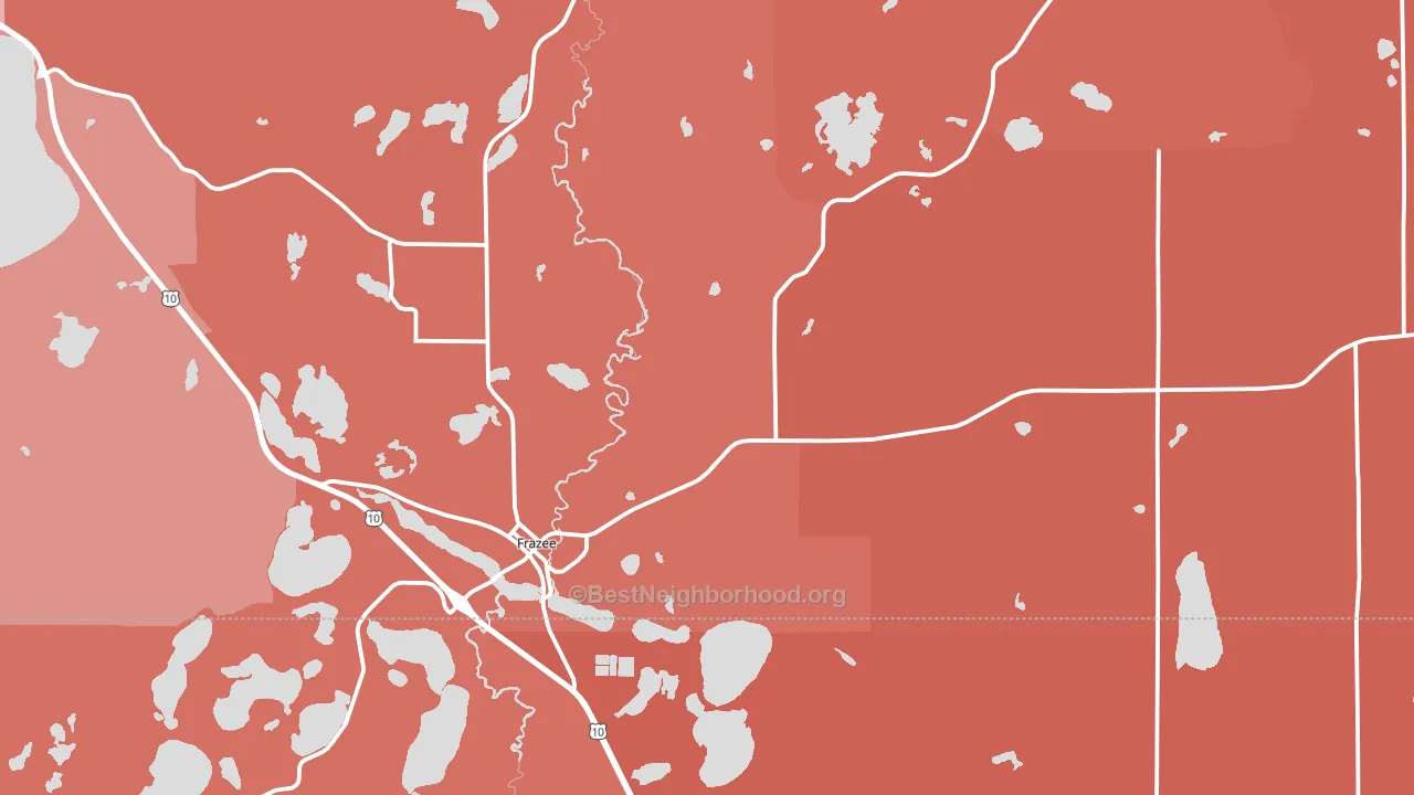 Frazee, MN block-group political-lean map