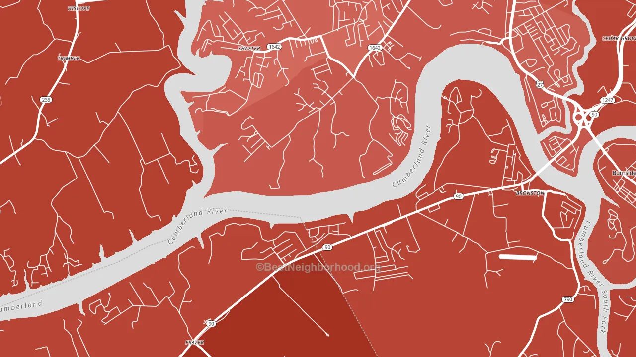 Frazer, KY block-group political-lean map