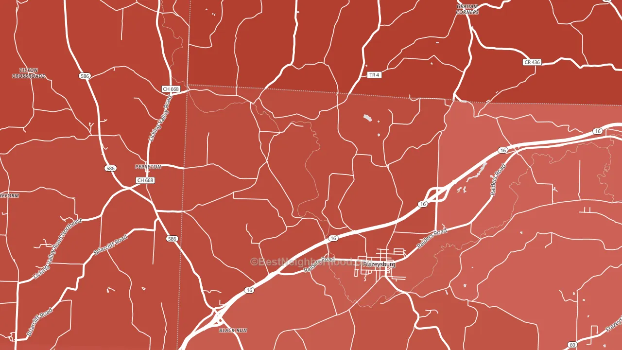 Frazeysburg, OH block-group political-lean map