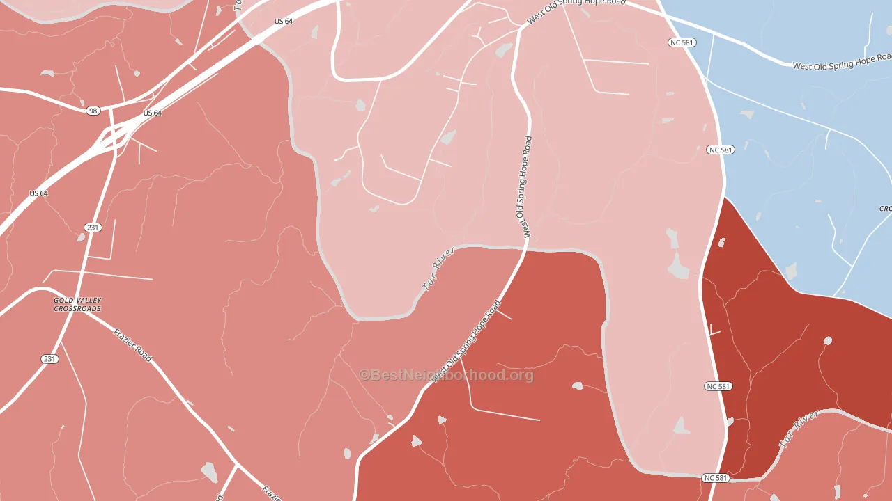 Frazier Crossroads, NC block-group political-lean map
