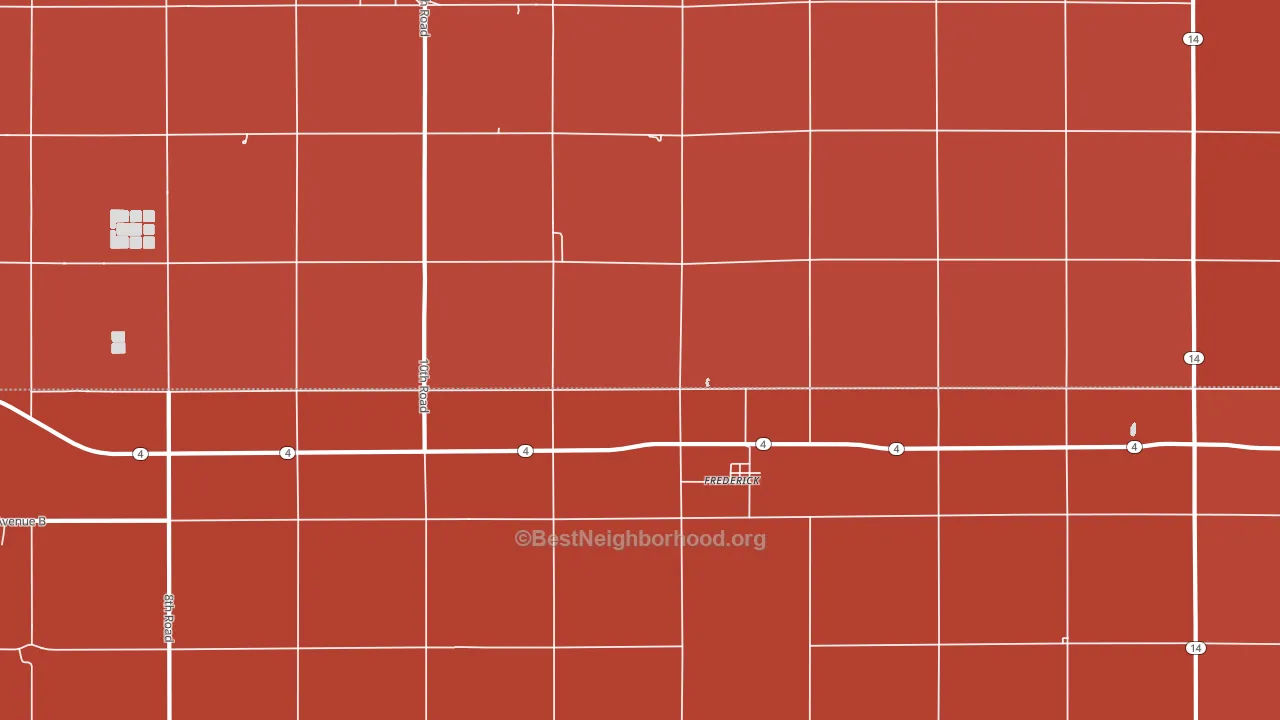 Frederick, KS block-group political-lean map