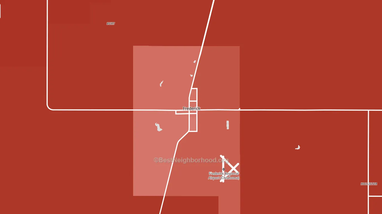 Frederick, OK block-group political-lean map
