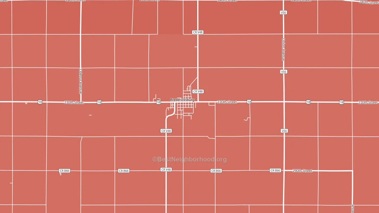 Fredericksburg, IA block-group political-lean map