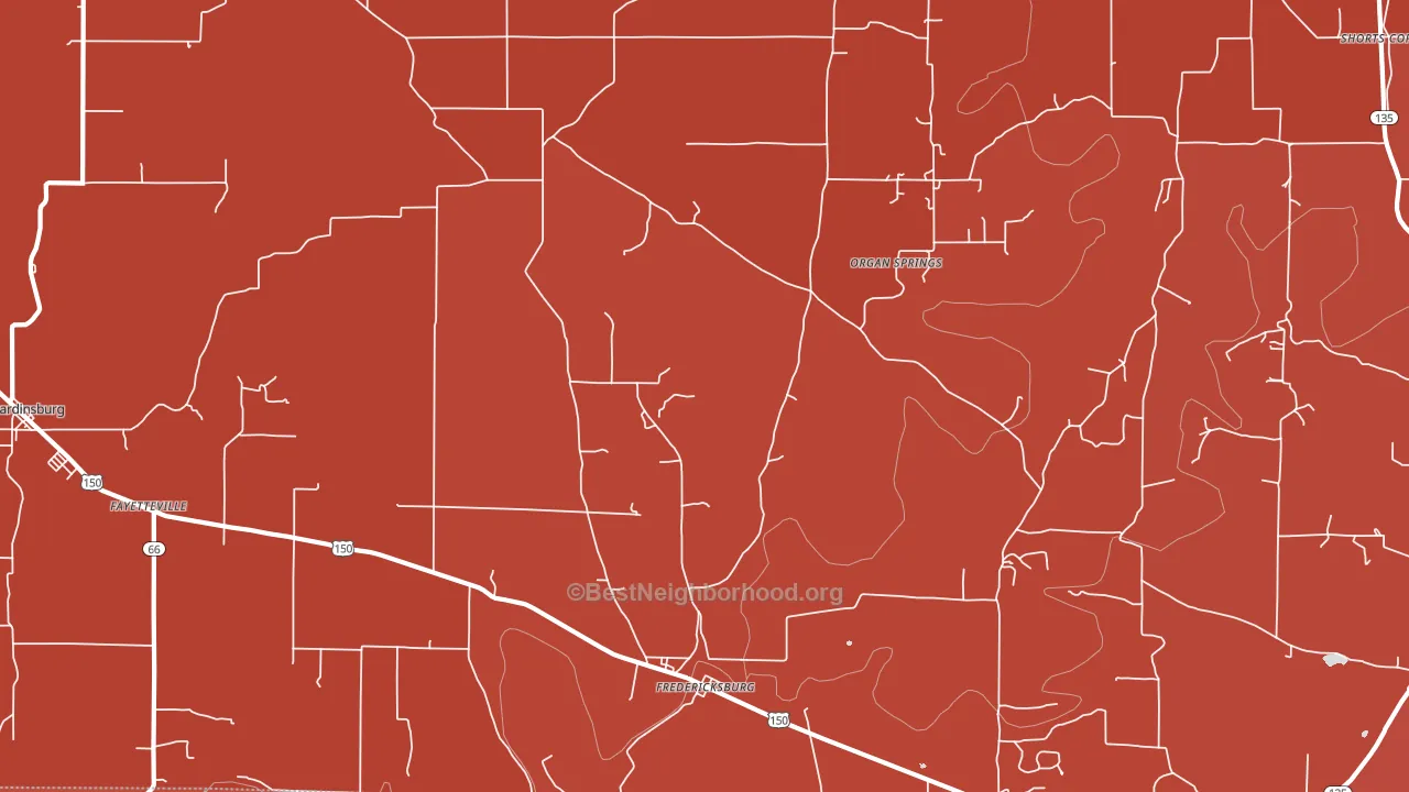 Fredericksburg, IN block-group political-lean map