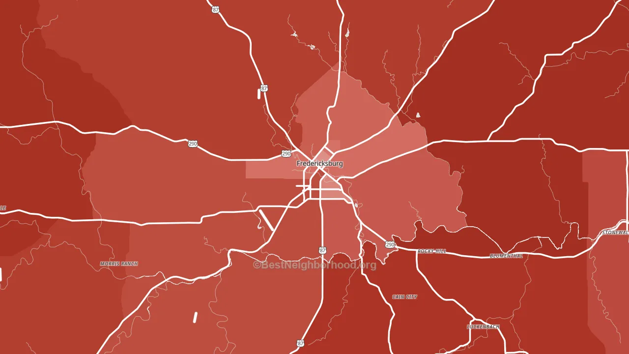 Fredericksburg, TX block-group political-lean map
