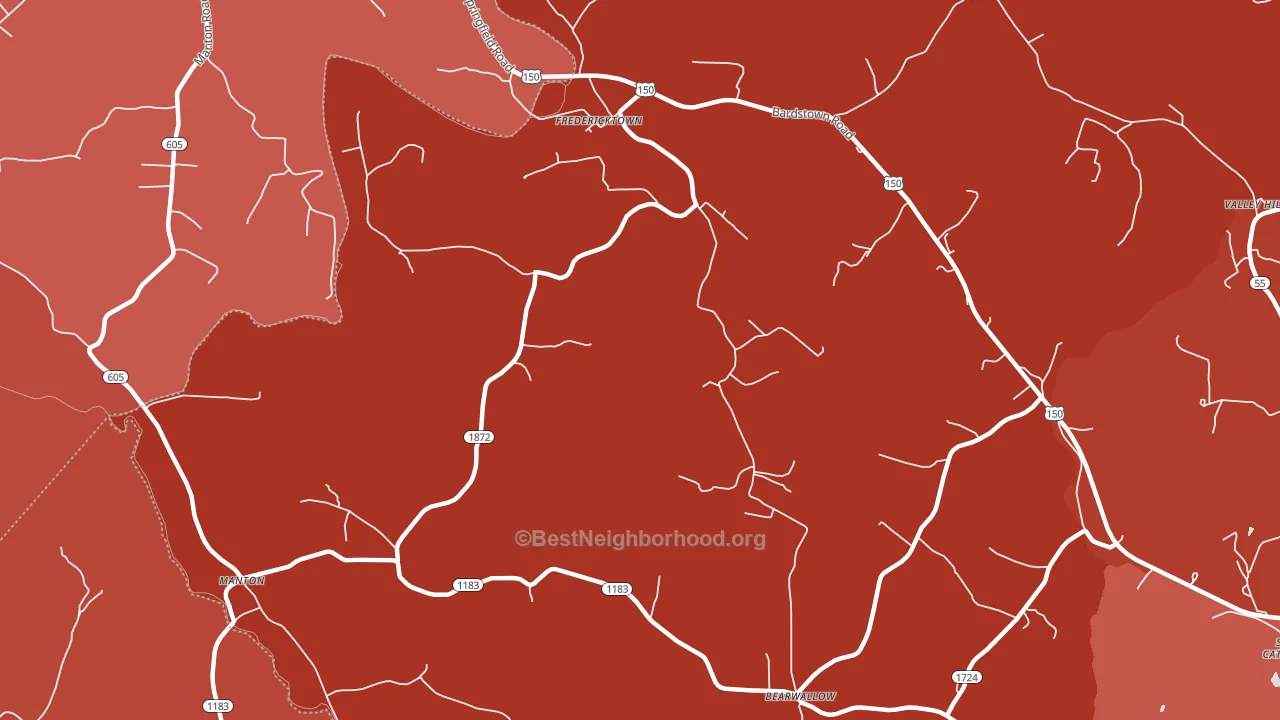 Fredericktown, KY block-group political-lean map
