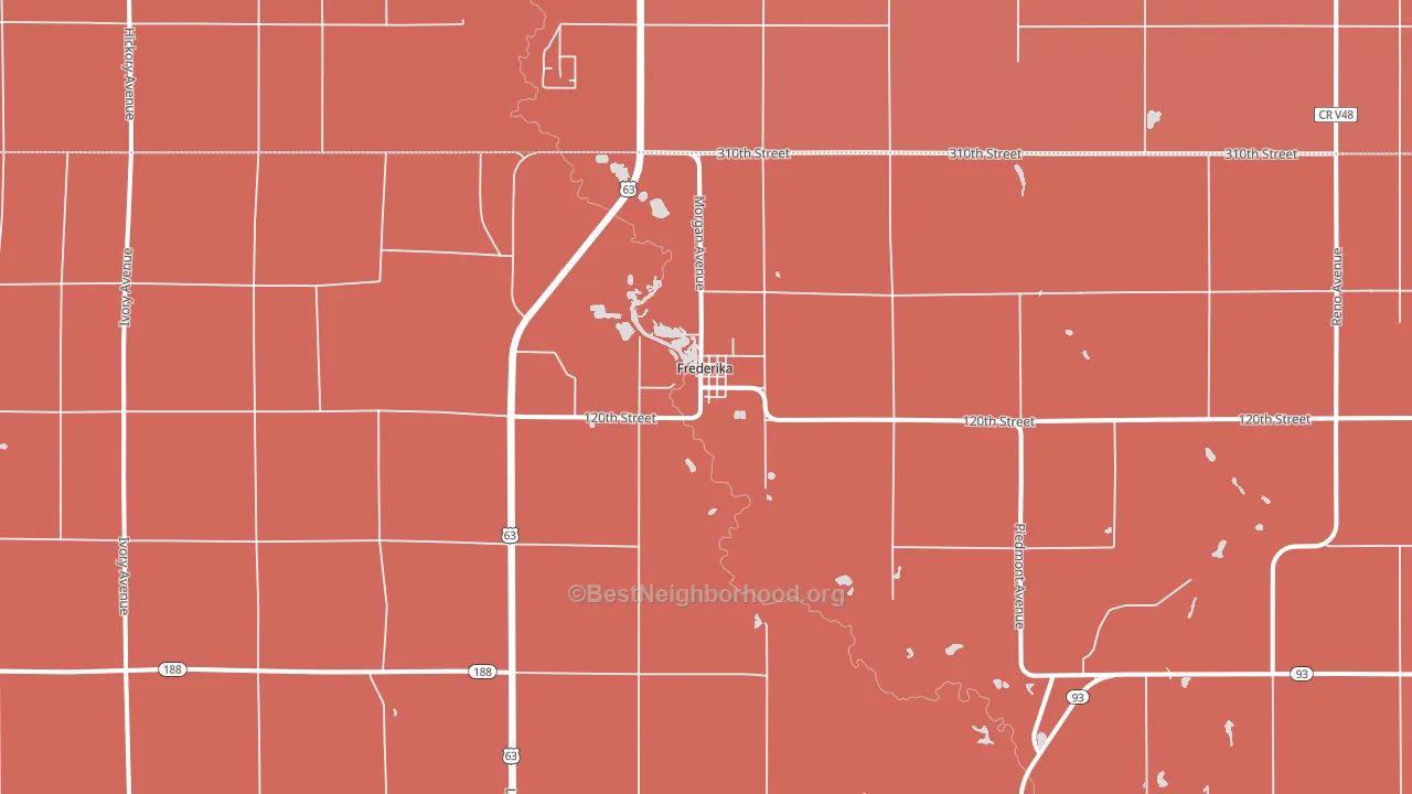 Frederika, IA block-group political-lean map