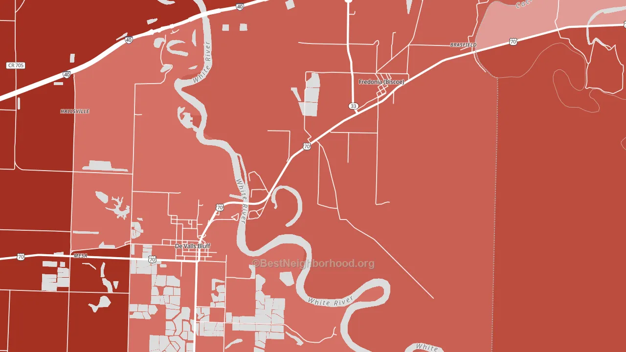 Fredonia, AR block-group political-lean map