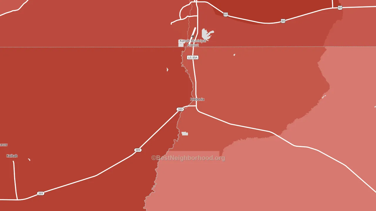 Fredonia, AZ block-group political-lean map