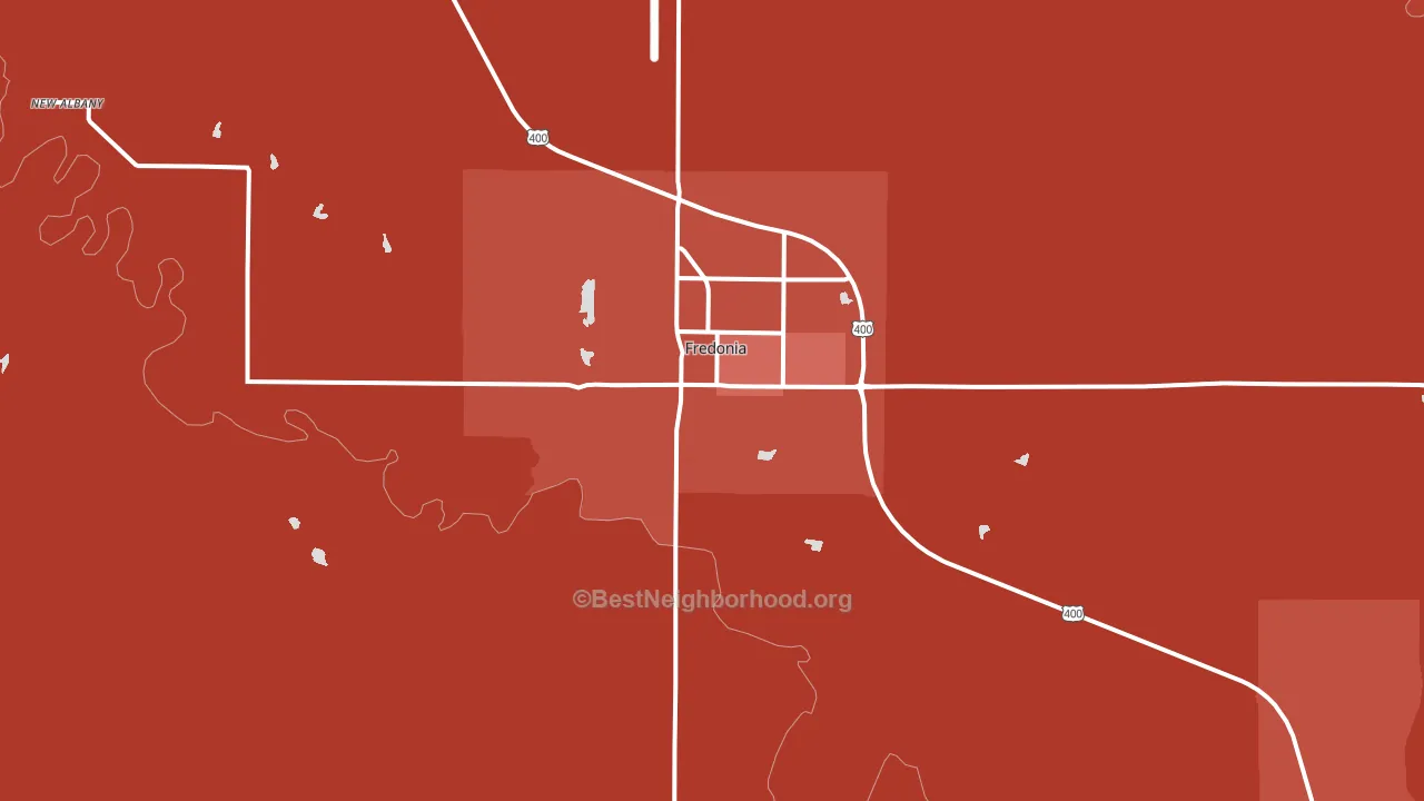 Fredonia, KS block-group political-lean map