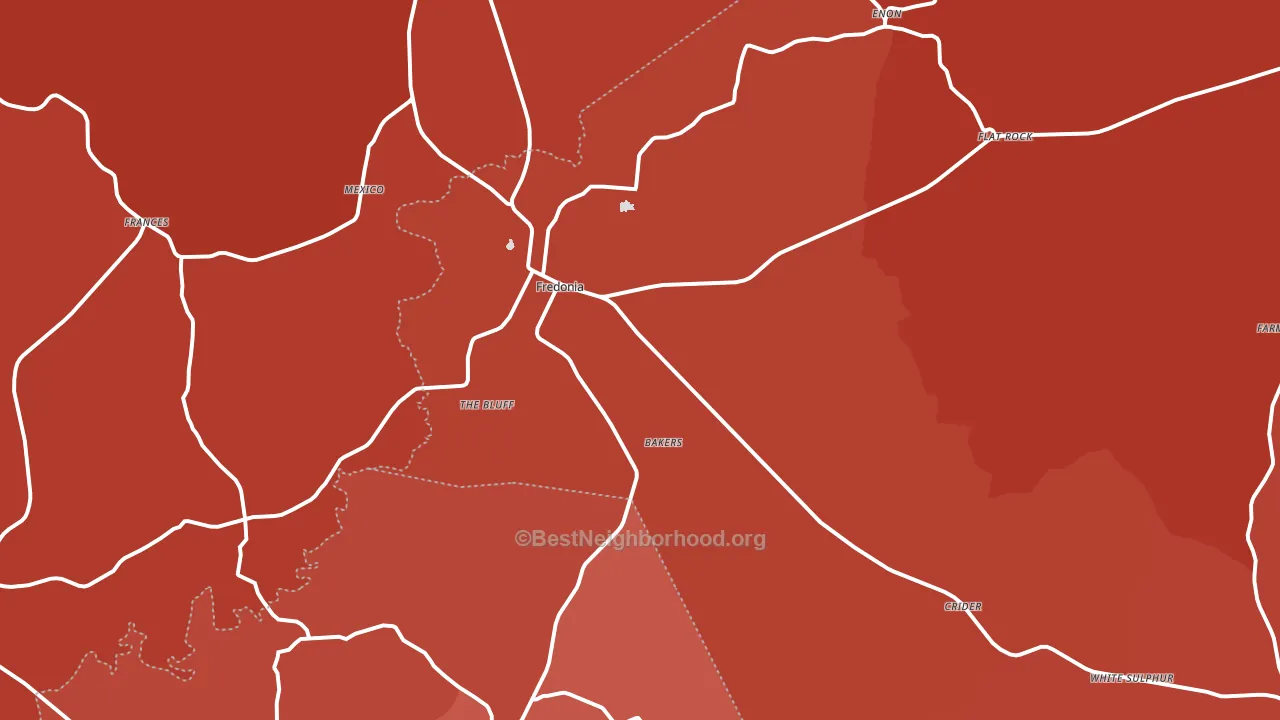 Fredonia, KY block-group political-lean map