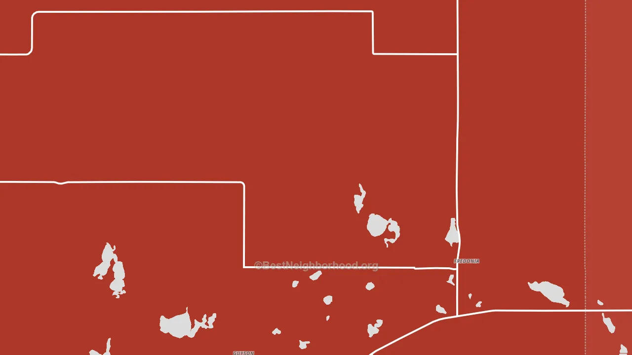 Fredonia, ND block-group political-lean map