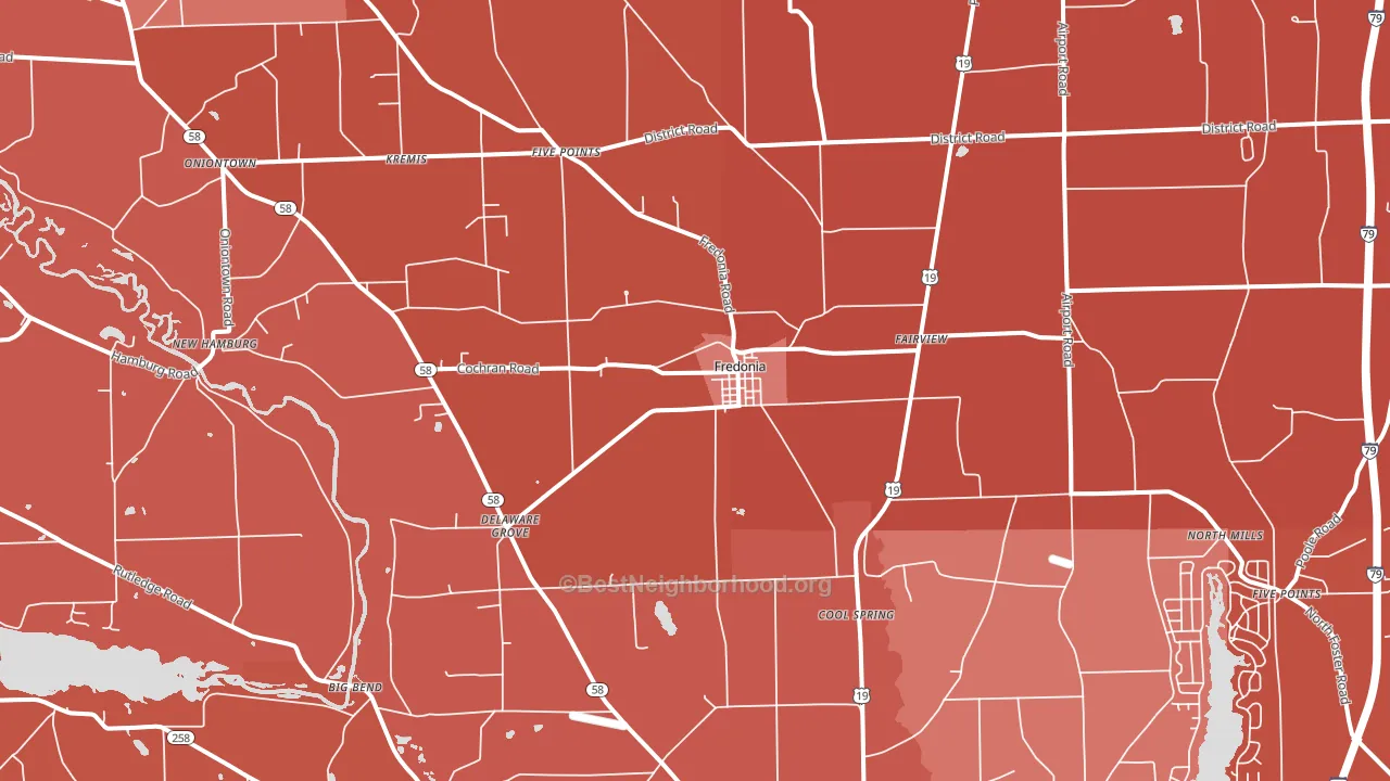 Fredonia, PA block-group political-lean map