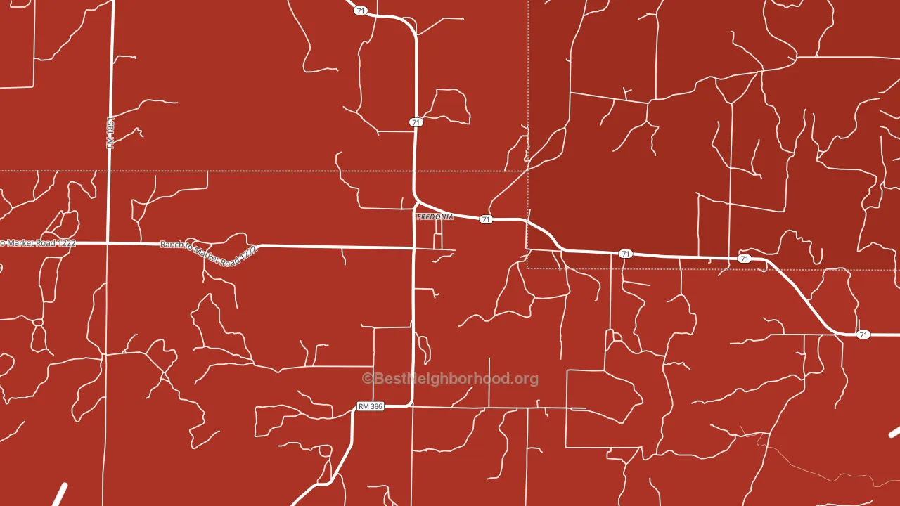 Fredonia, TX block-group political-lean map