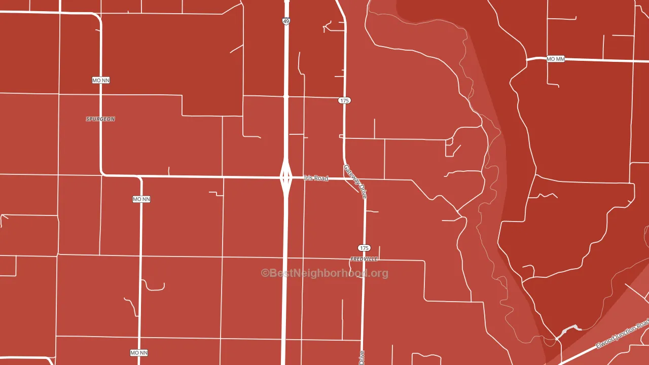 Fredville, MO block-group political-lean map