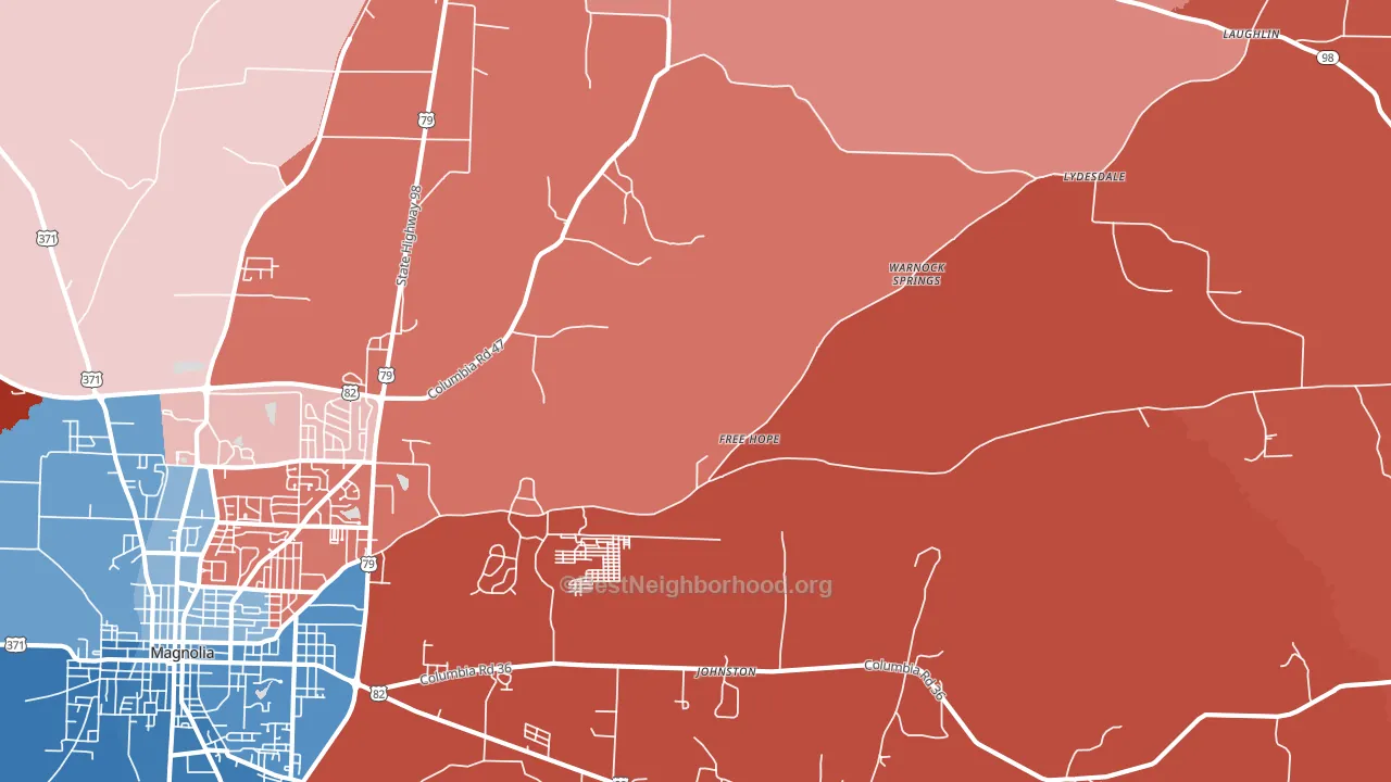 Free Hope, AR block-group political-lean map