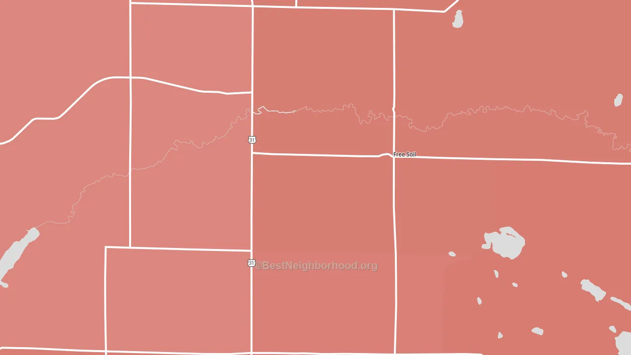 Free Soil, MI block-group political-lean map