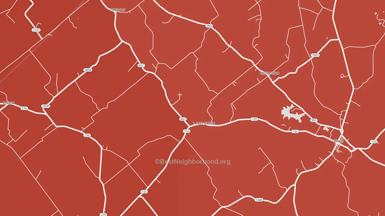 Free Union, KY block-group political-lean map