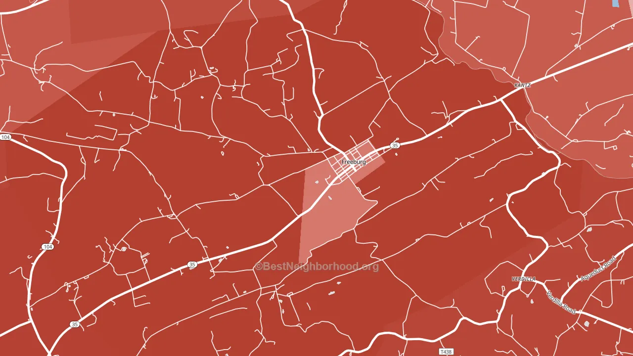 Freeburg, PA block-group political-lean map