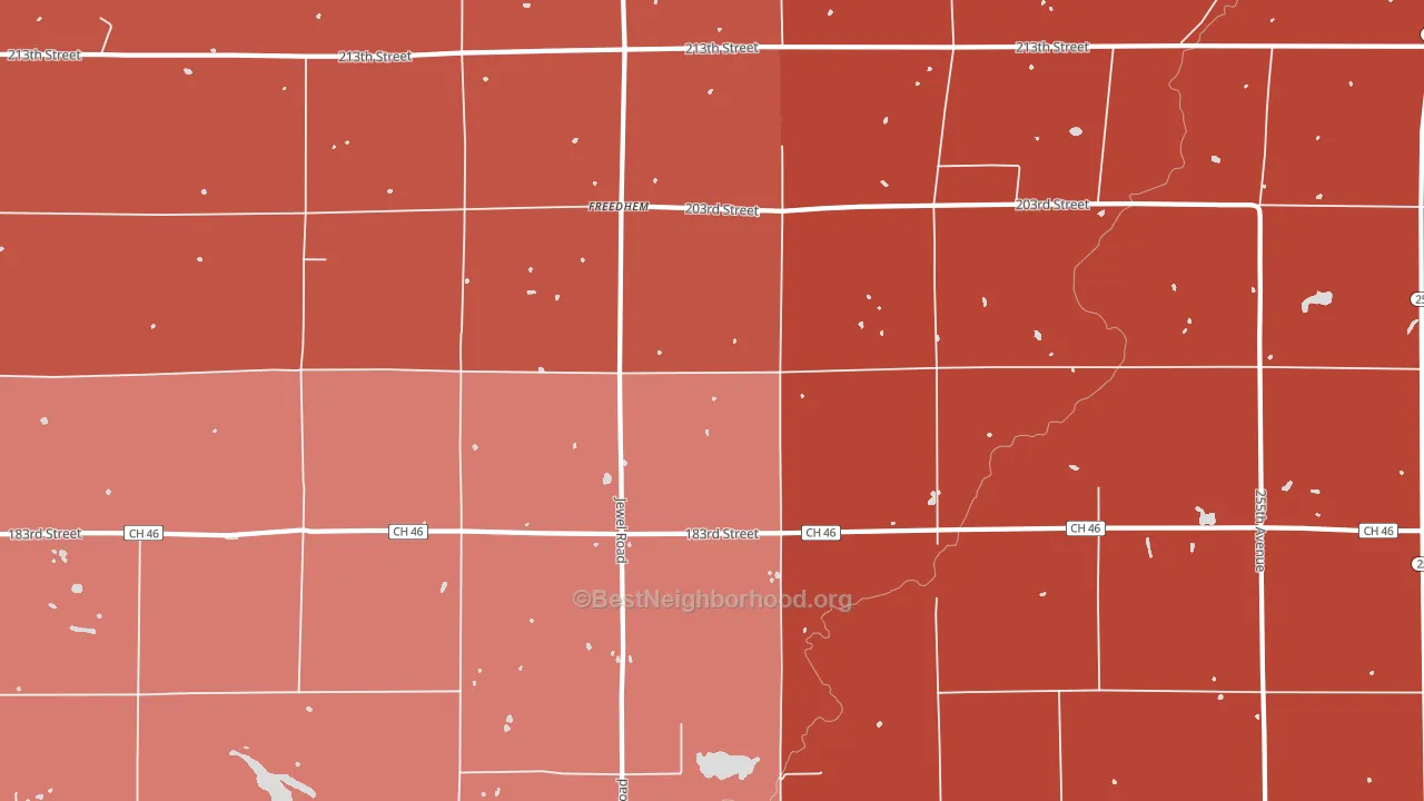 Freedhem, MN block-group political-lean map