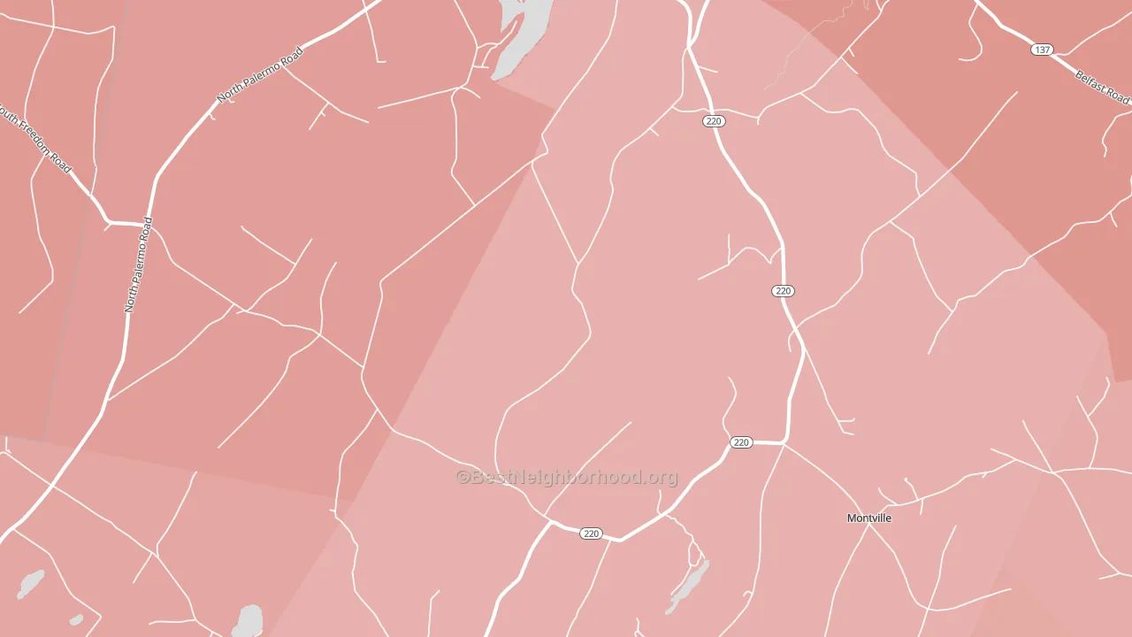 Freedom, ME block-group political-lean map