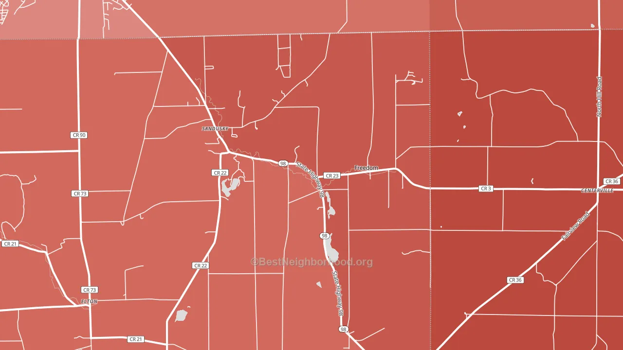 Freedom, NY block-group political-lean map