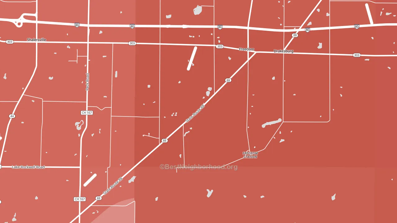 Freedom, OH block-group political-lean map