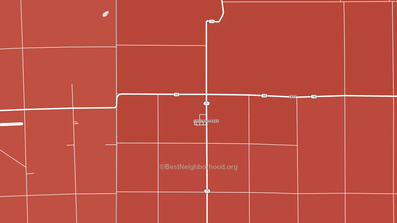 Freeland Park, IN block-group political-lean map