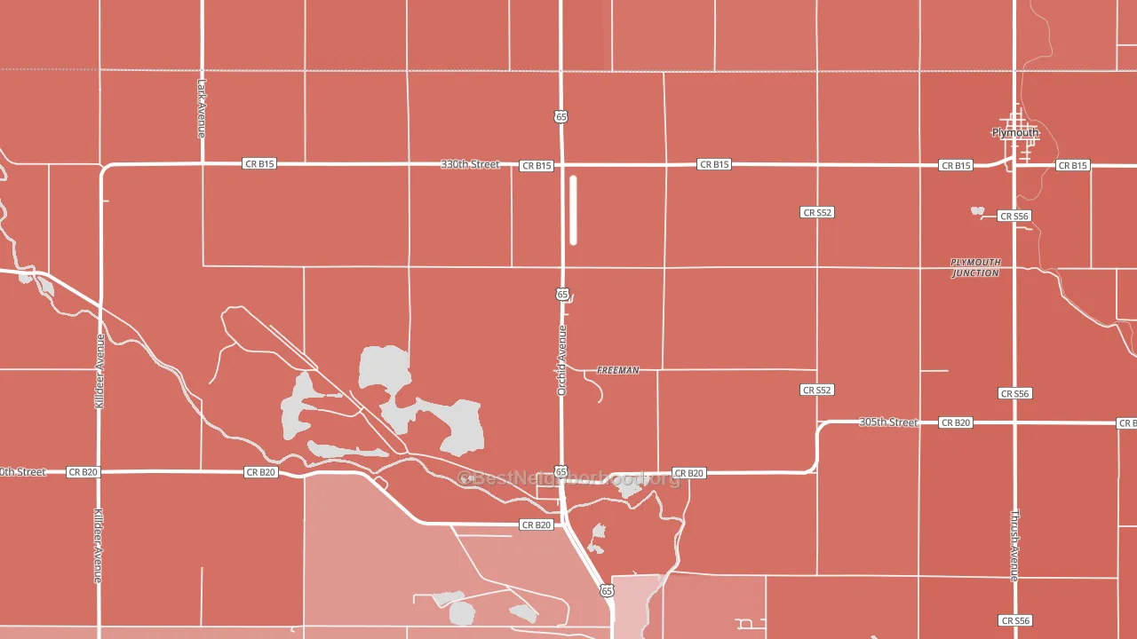 Freeman, IA block-group political-lean map