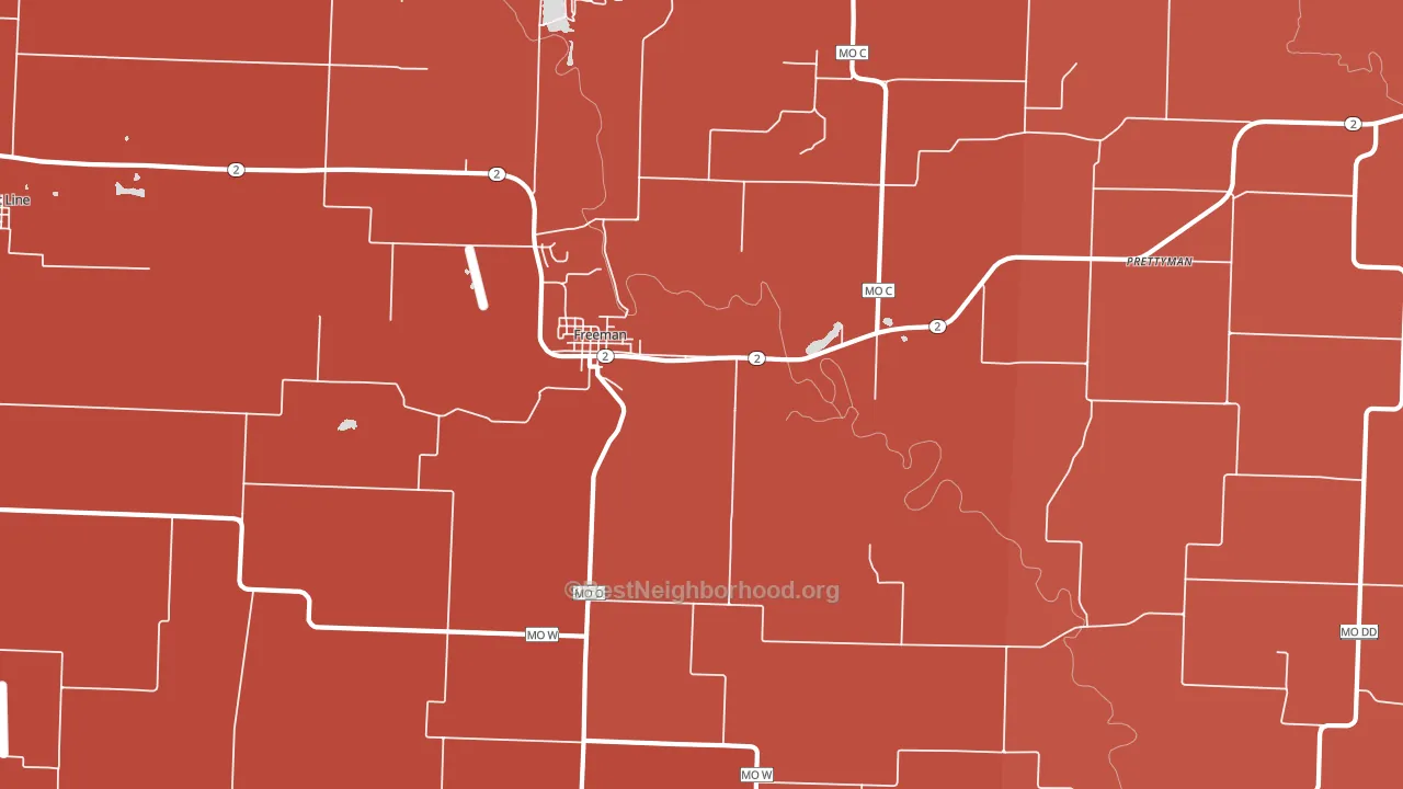 Freeman, MO block-group political-lean map