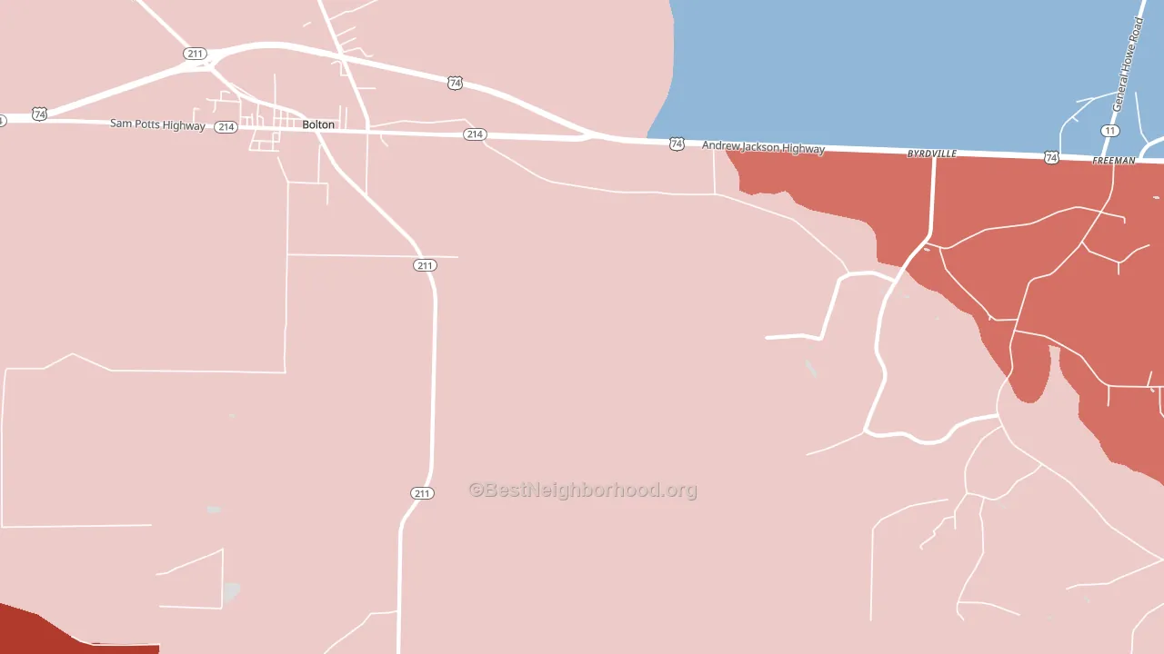 Freeman, NC block-group political-lean map