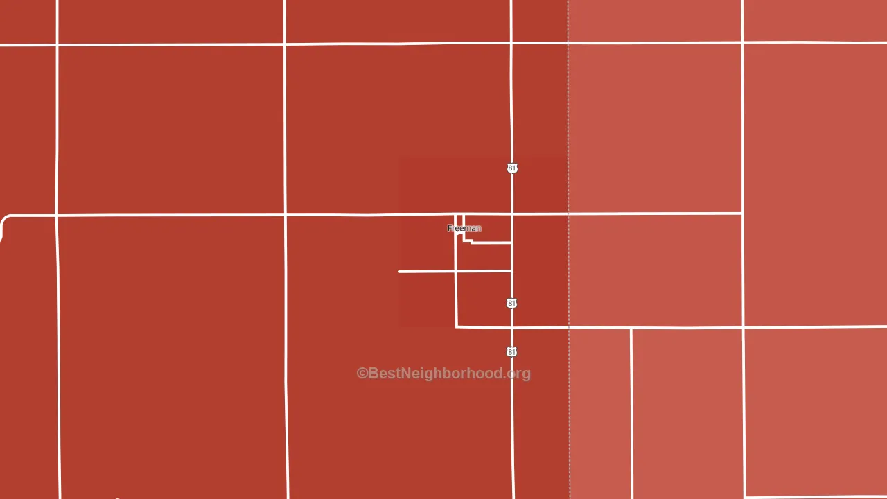 Freeman, SD block-group political-lean map