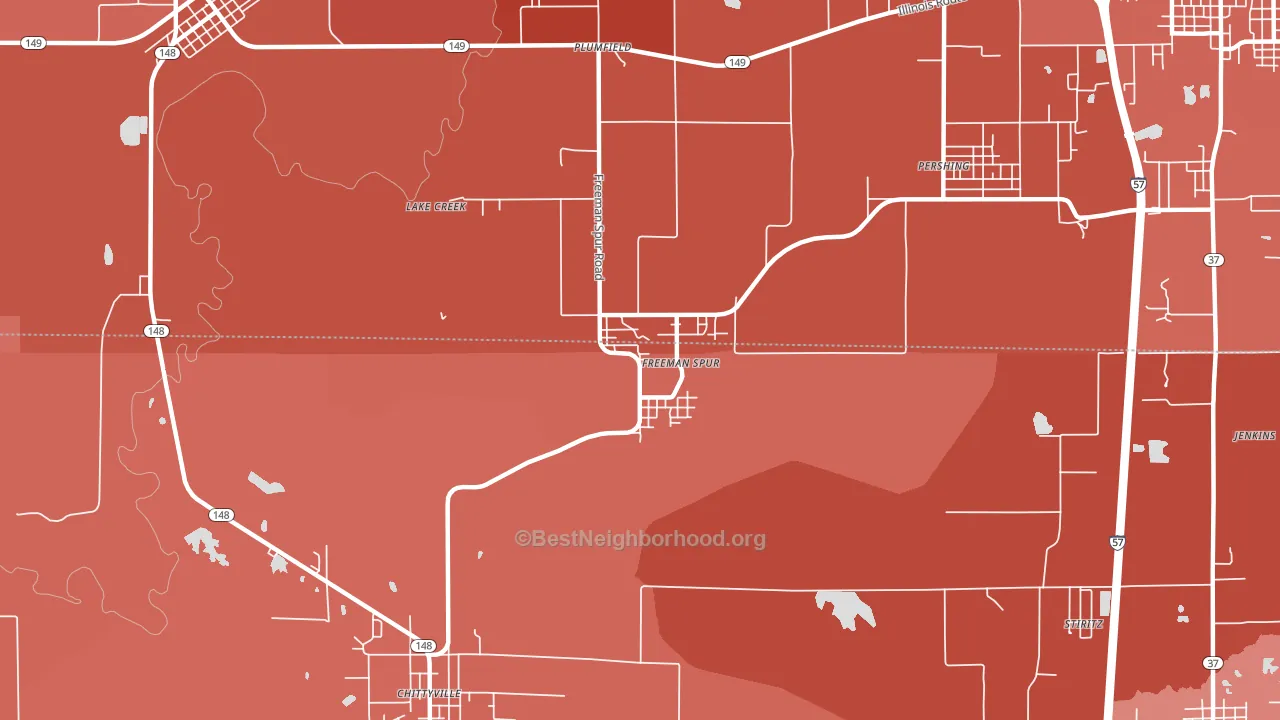 Freeman Spur, IL block-group political-lean map