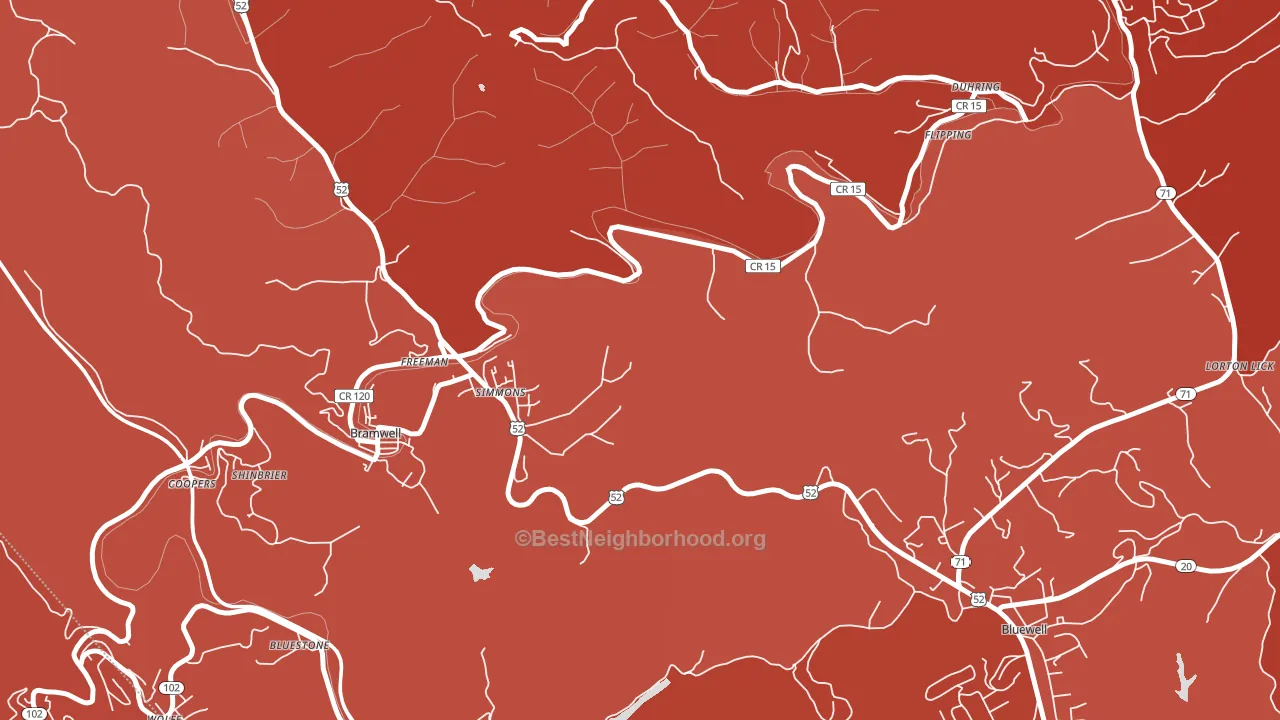 Freeman, WV block-group political-lean map