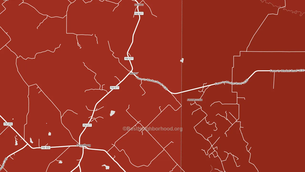 Freemound, TX block-group political-lean map