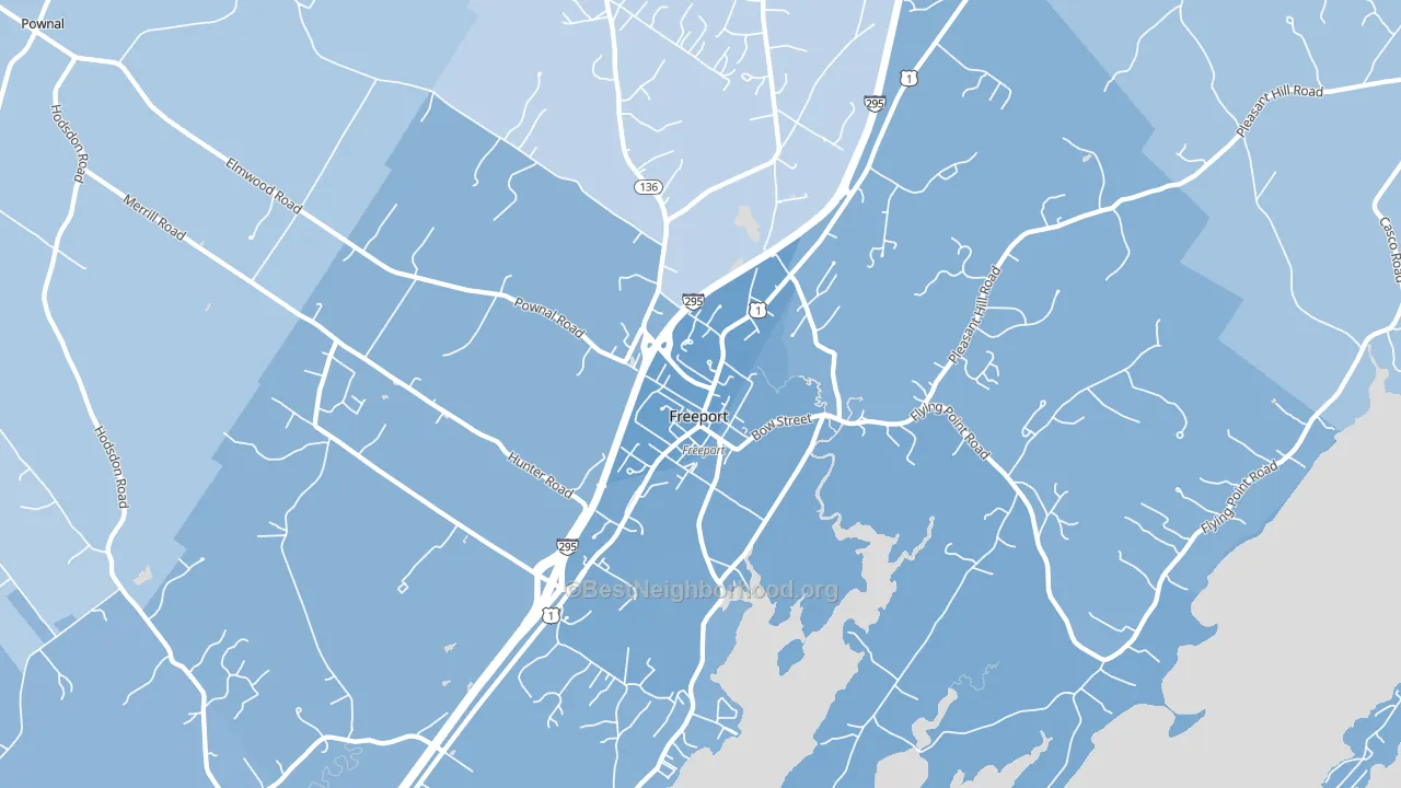 Freeport, ME block-group political-lean map