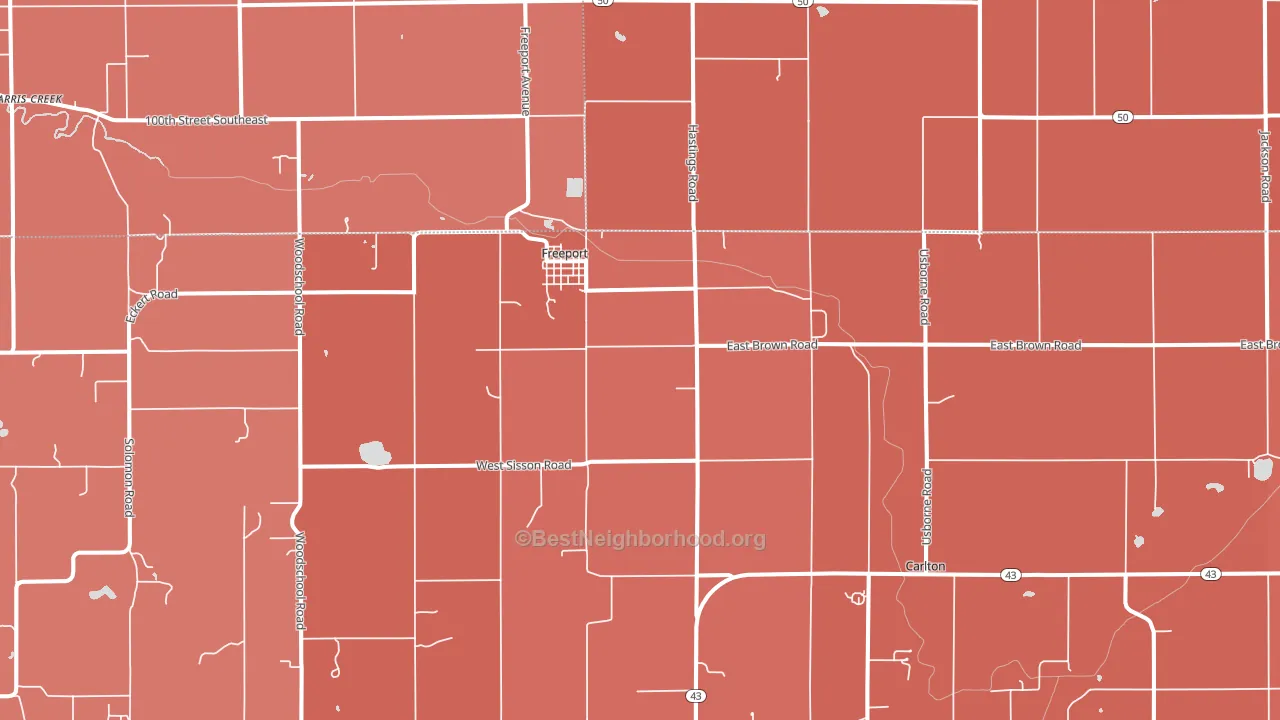 Freeport, MI block-group political-lean map