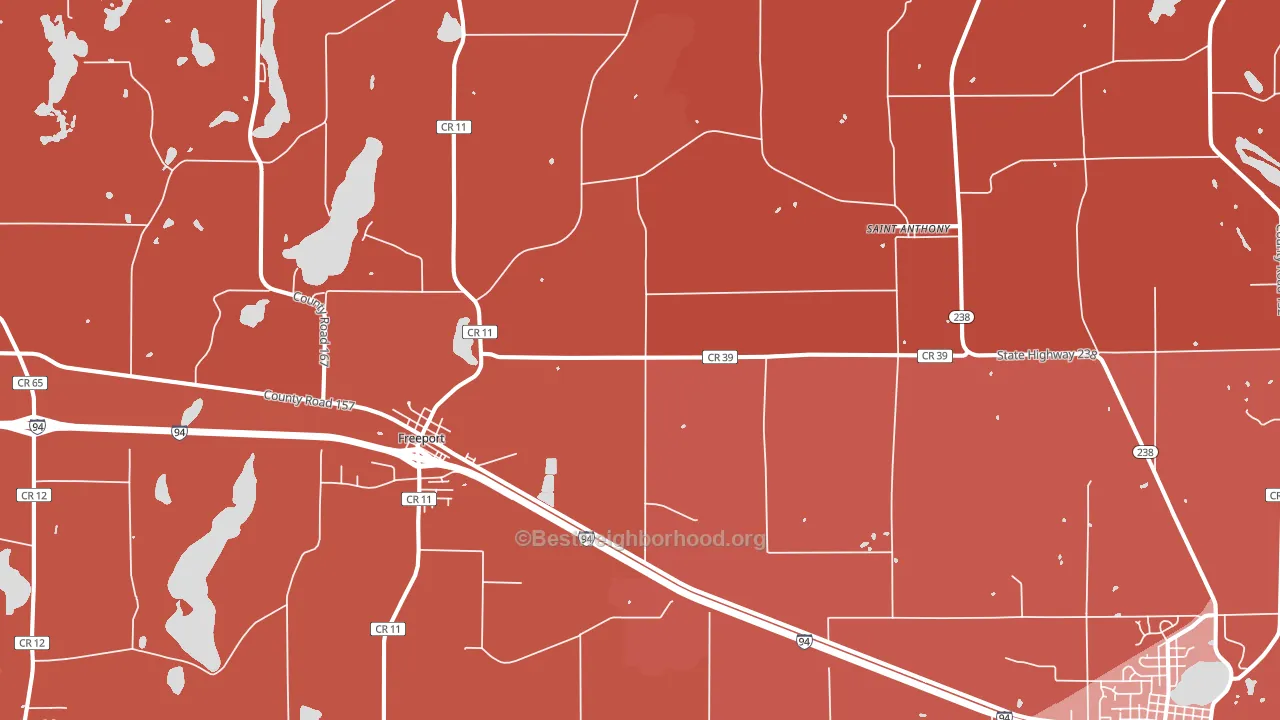 Freeport, MN block-group political-lean map