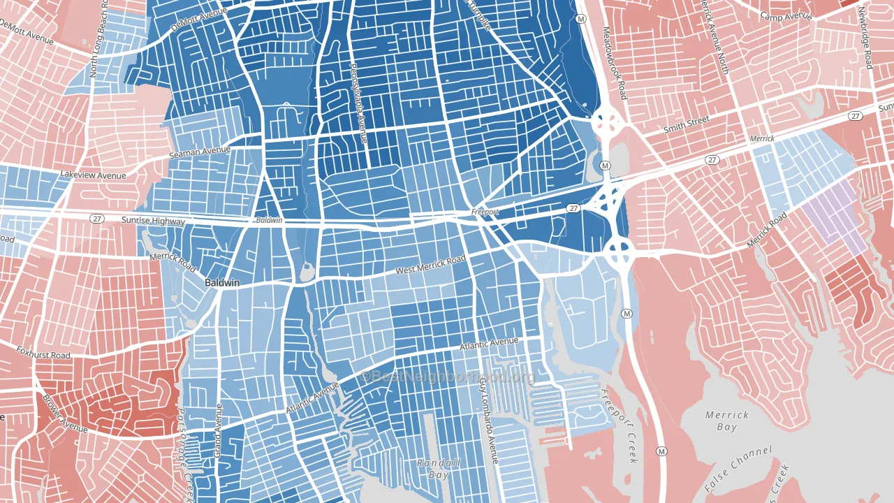 Freeport, NY block-group political-lean map