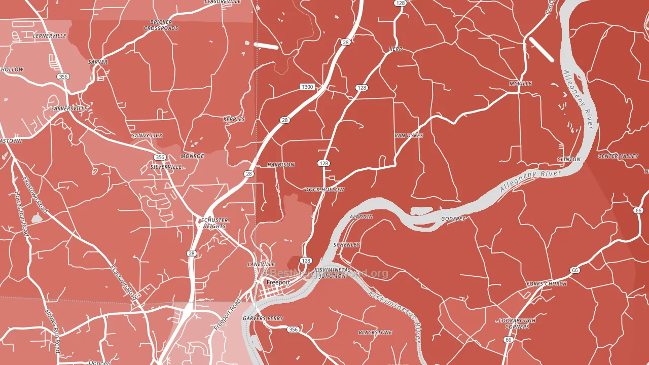 Freeport, PA block-group political-lean map
