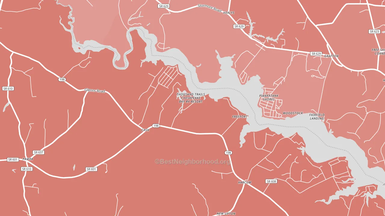 Freeport, VA block-group political-lean map