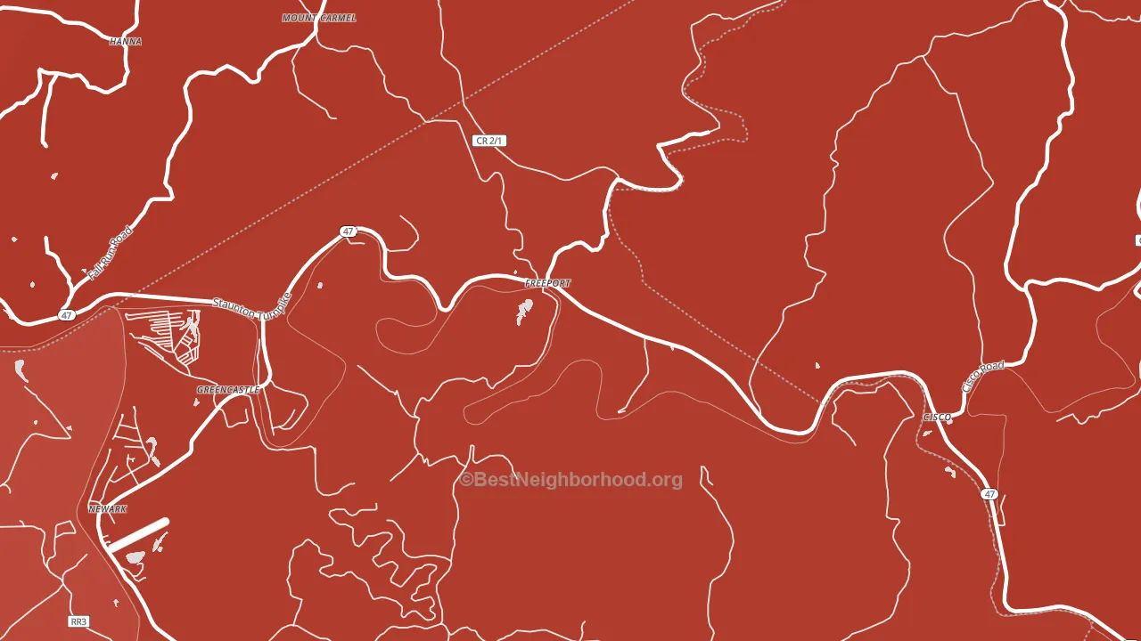 Freeport, WV block-group political-lean map