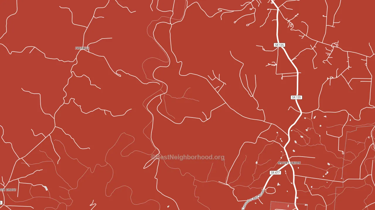 Freewill, TN block-group political-lean map