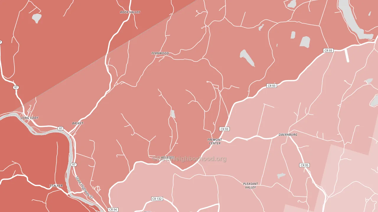 Fremont Center, NY block-group political-lean map