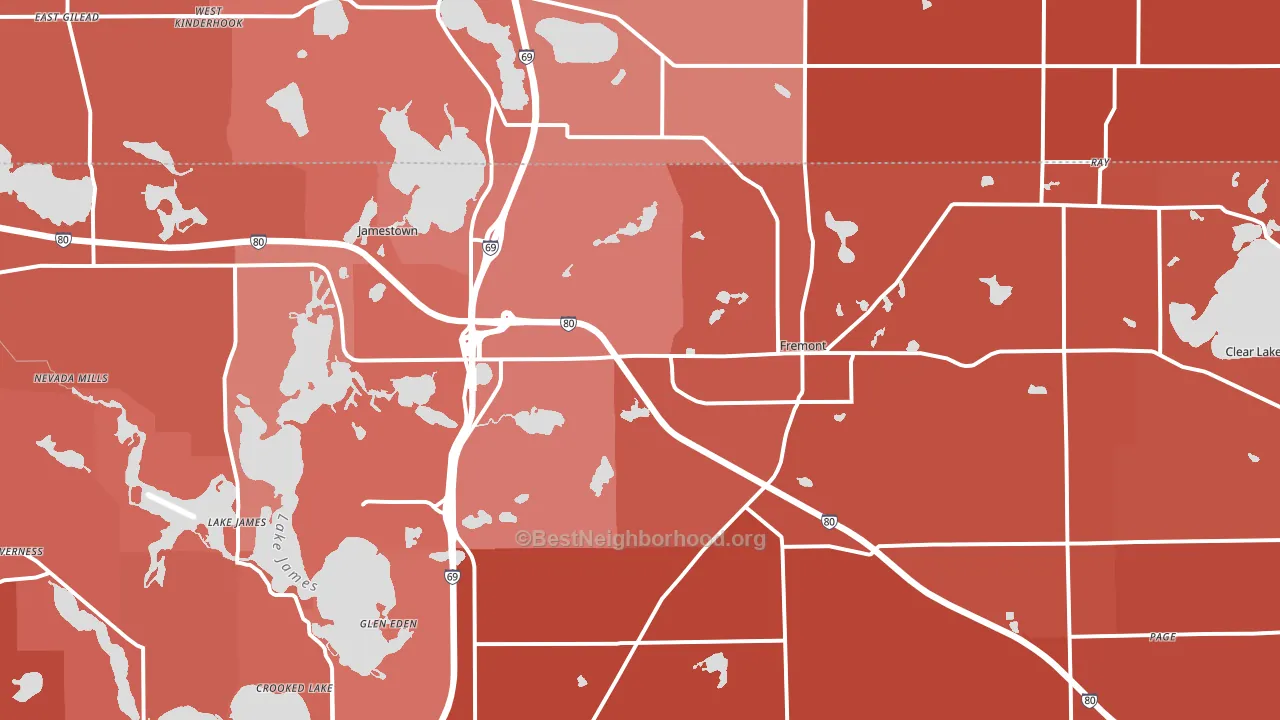 Fremont, IN block-group political-lean map
