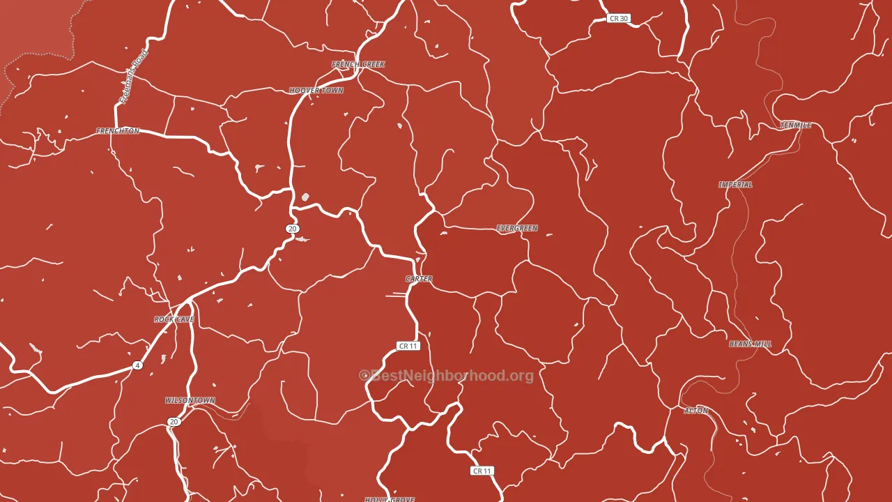 French Creek, WV block-group political-lean map