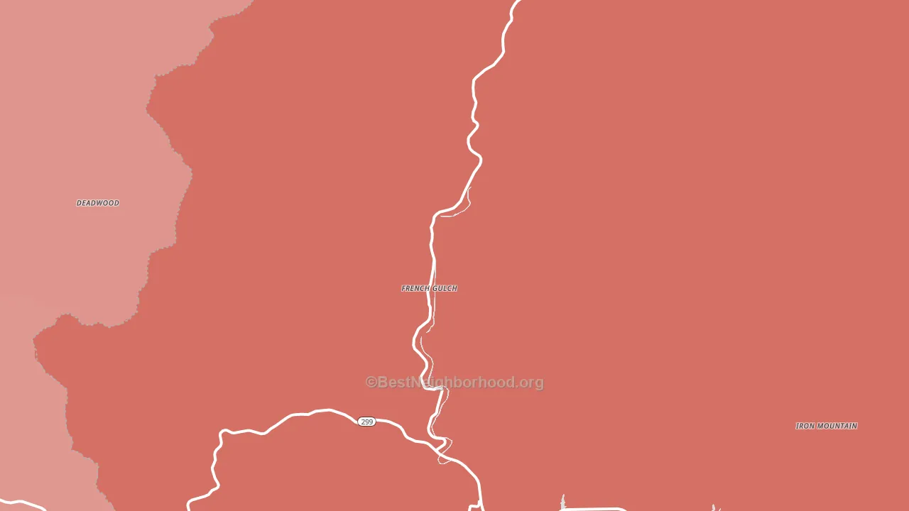 French Gulch, CA block-group political-lean map