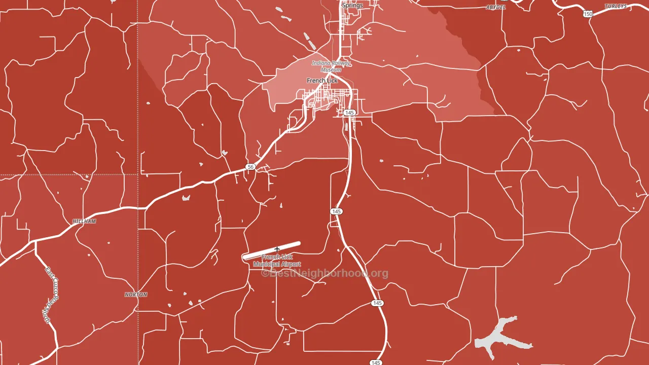 French Lick, IN block-group political-lean map
