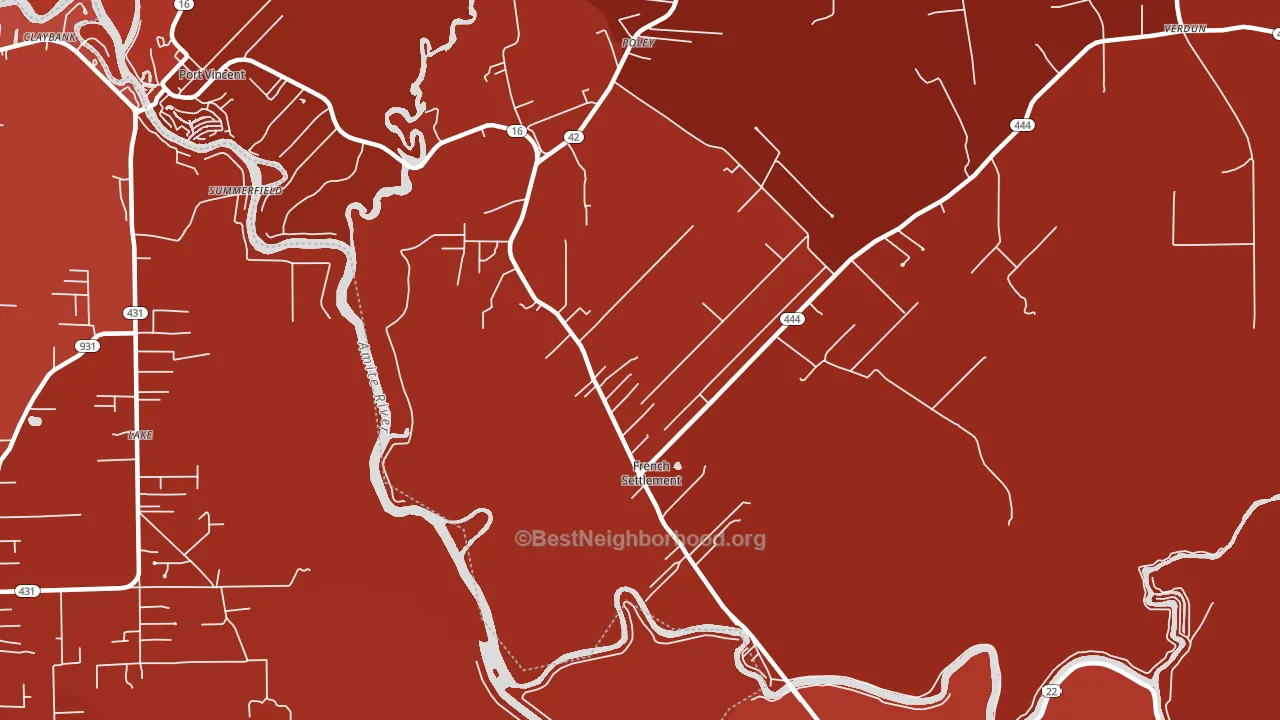French Settlement, LA block-group political-lean map